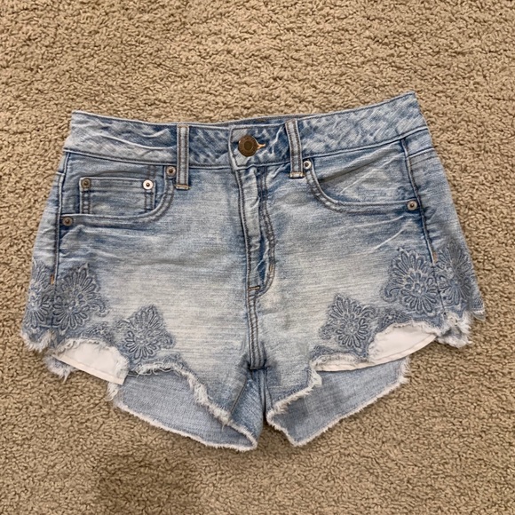 American Eagle Outfitters Pants - AE Embroidered High Waisted Shorts
